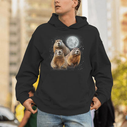 Three Groundhog Moon Groundhog Day 3 Groundhog Head Unisex Hoodie