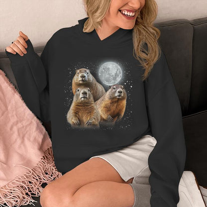 Three Groundhog Moon Groundhog Day 3 Groundhog Head Unisex Hoodie