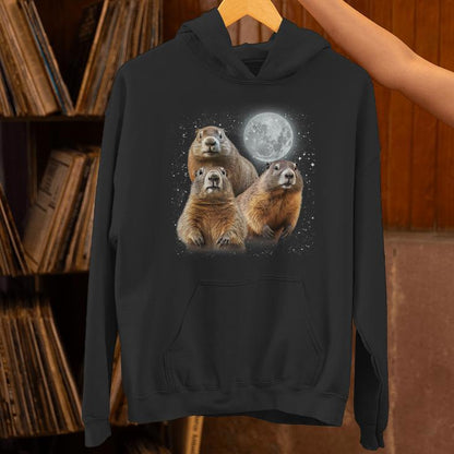 Three Groundhog Moon Groundhog Day 3 Groundhog Head Unisex Hoodie