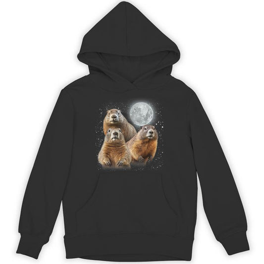Three Groundhog Moon Groundhog Day 3 Groundhog Head Unisex Hoodie