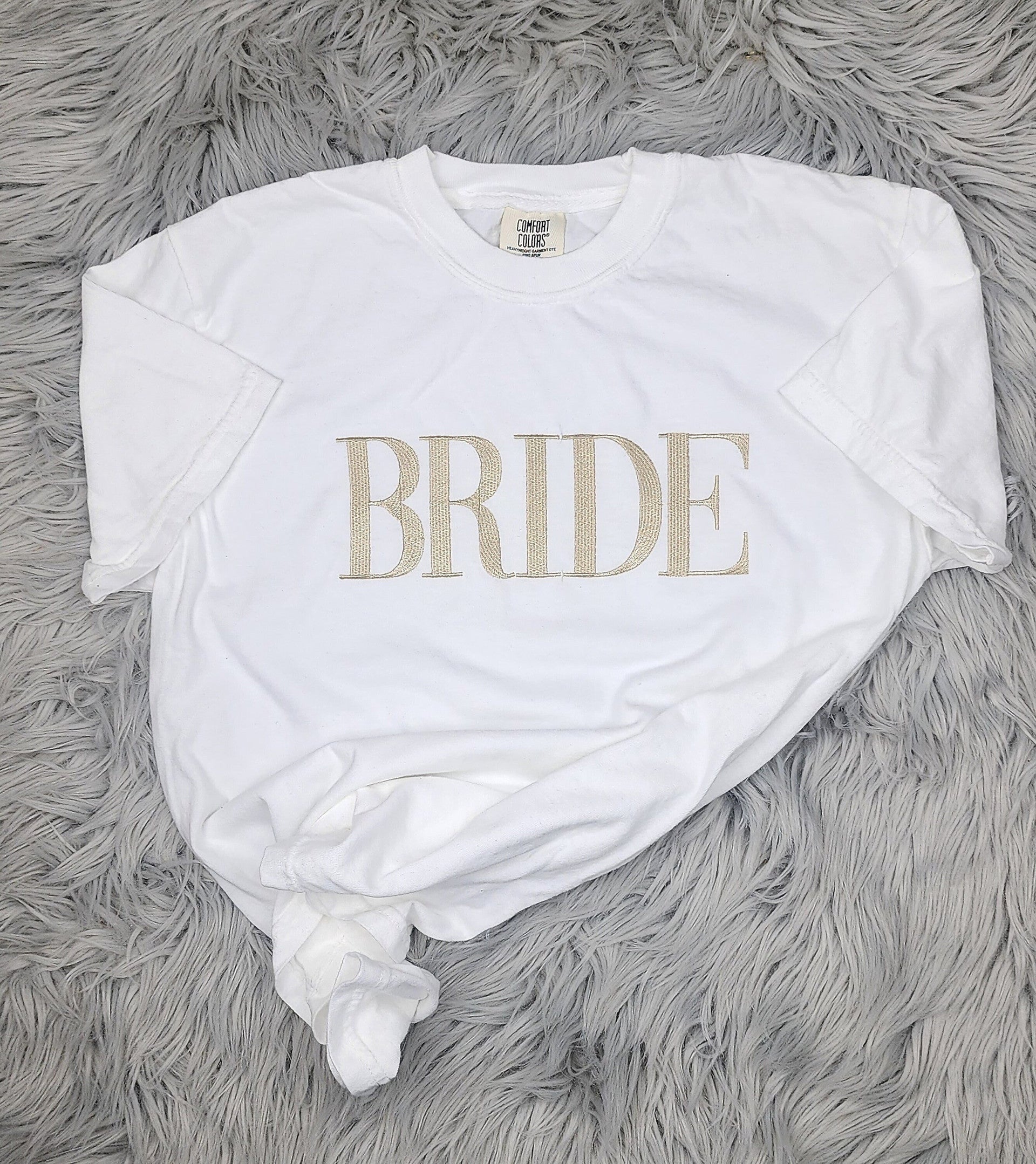 BRIDE Embroidered Comfort Colors Crewneck - Gift for Bride - Wedding Crewneck