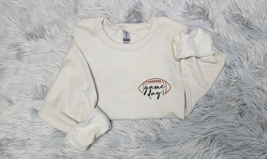 Embroidered Game Day Pocket Design Unisex Sweatshirt, Game Day Pocket Design Embroidered Sweatshirt and Hooded Sweatshirt