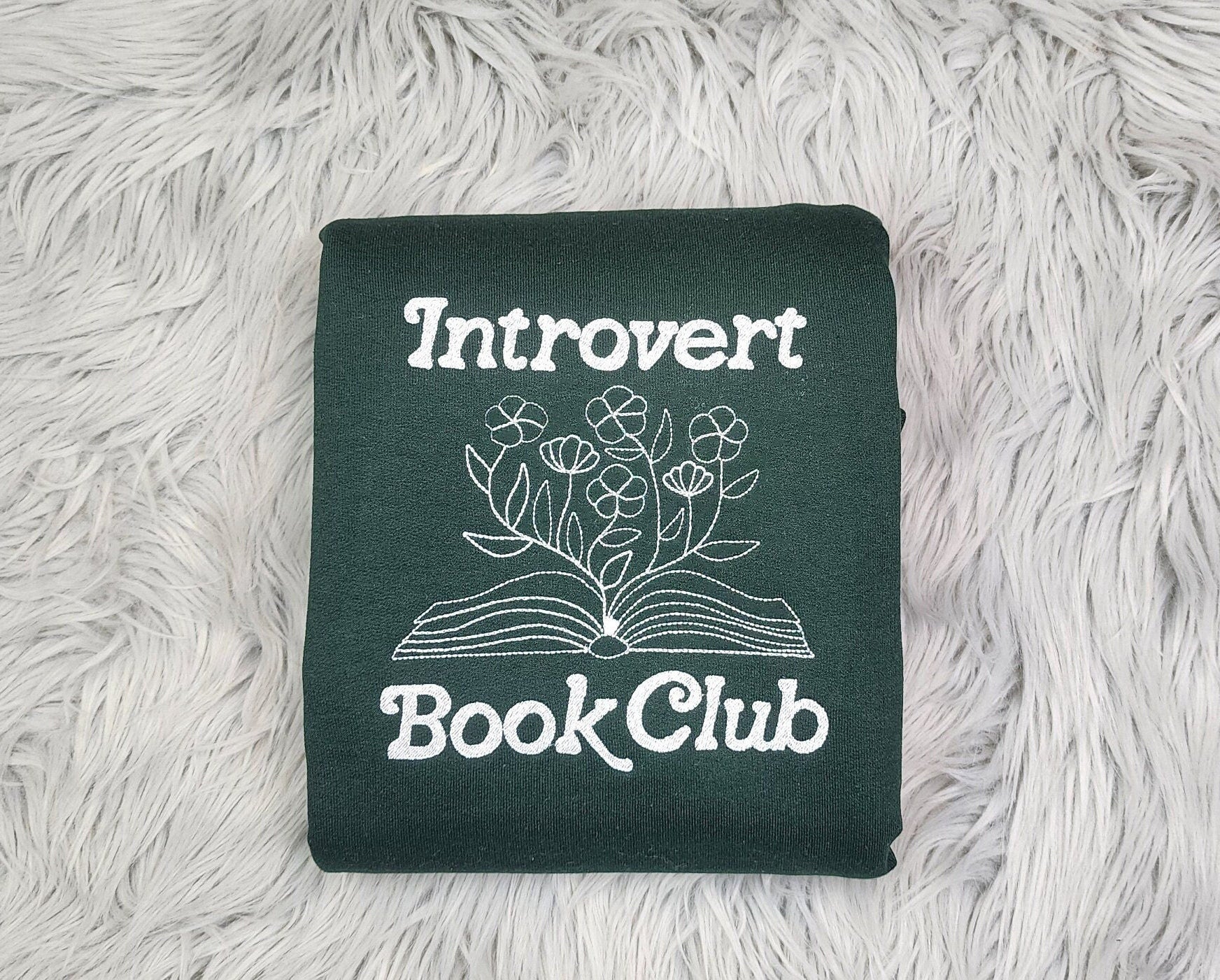 Embroidered Introvert  Book Club Crewneck - Save Water Drink Margaritas Shirt - Margarita Embroidery - T-Shirt - Sweatshirt - Hoodie