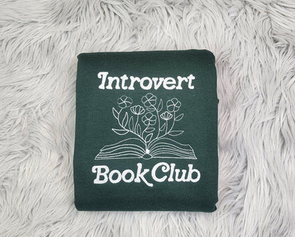 Embroidered Introvert  Book Club Crewneck - Save Water Drink Margaritas Shirt - Margarita Embroidery - T-Shirt - Sweatshirt - Hoodie