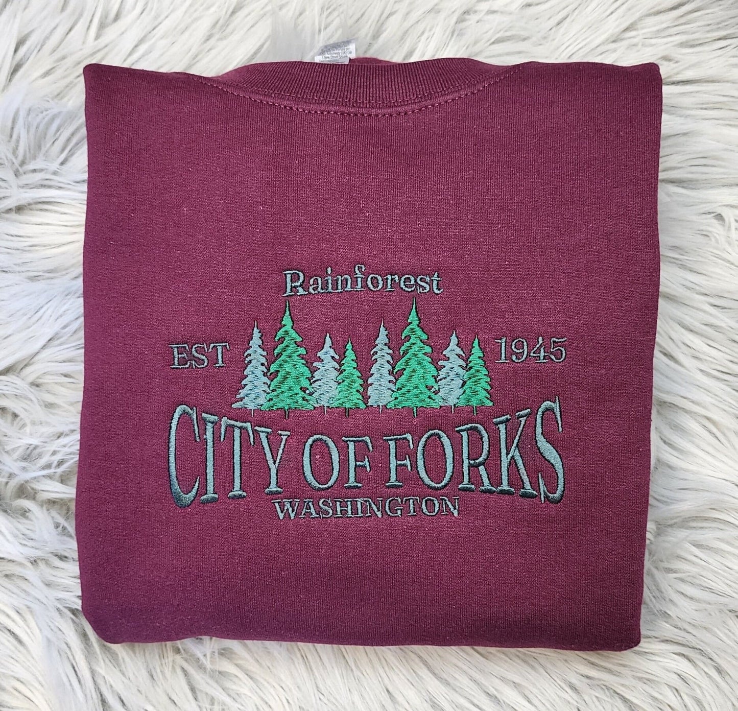 Embroidered City Of Forks Sweatshirt - City Of Forks Washington Unisex Sweatshirt great for men and women Sweatshirt or Hooded Sweatshirt