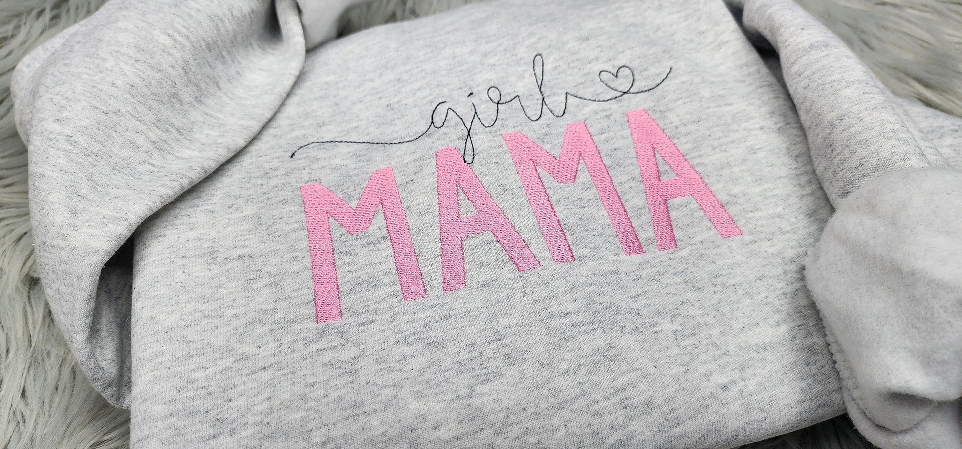 Girl Mama Delicate Embroidered Crewneck - Girl Mom Gift - New Mom Gift - Gender Reveal