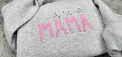 Girl Mama Delicate Embroidered Crewneck - Girl Mom Gift - New Mom Gift - Gender Reveal