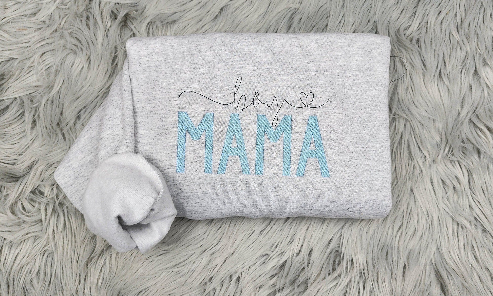 Boy Mama Delicate Embroidered Crewneck - Boy Mom Gift - Pregnancy Announcement Shirt - Mother's Day Gift