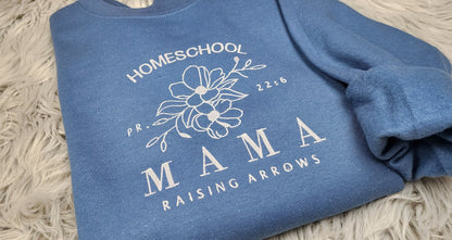 Homeschool Mama Embroidered Crewneck - Mama Crewneck - Cute Mama Shirt - Raising Wild Flowers - T-Shirt - Sweatshirt - Hoodie - Gift for Her