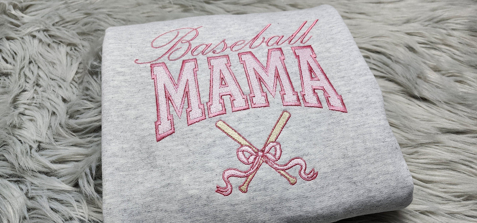 Baseball Mama Embroidered Crewneck - Baseball Mom Embroidery - Cute Mama Shirt - CrewneckT-Shirt, Sweatshirt or Hoodie - Gift for Her