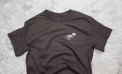 T-Rex Embroidered Crewneck - T-Rex Skeleton -  Dinosaur Fossils Pocket Logo - T-Shirt - Sweatshirt - Hoodie