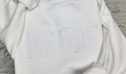 Embroidered Bride Crewneck Sweatshirt or Hooded Sweatshirt - Bride Embroidered Crewneck - Couples sweatshirts
