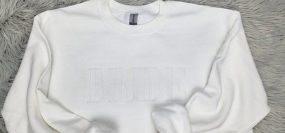 Embroidered Bride Crewneck Sweatshirt or Hooded Sweatshirt - Bride Embroidered Crewneck - Couples sweatshirts