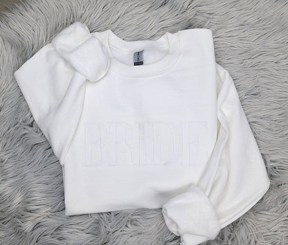 Embroidered Bride Crewneck Sweatshirt or Hooded Sweatshirt - Bride Embroidered Crewneck - Couples sweatshirts
