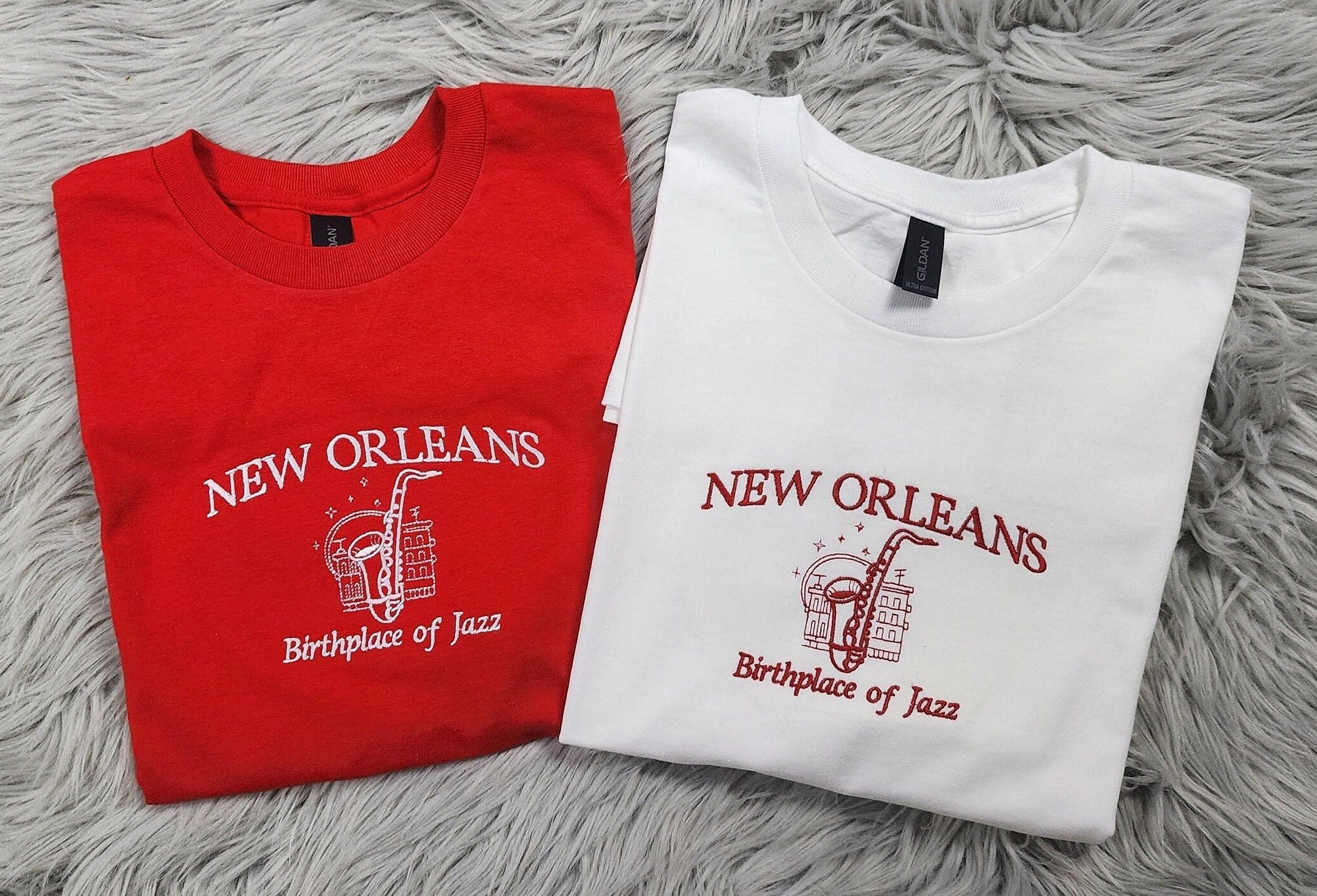 New Orleans Embroidered Crewneck - City of Jazz Shirt - Embroidered Gifts - T-Shirt - Sweatshirt - Hoodie