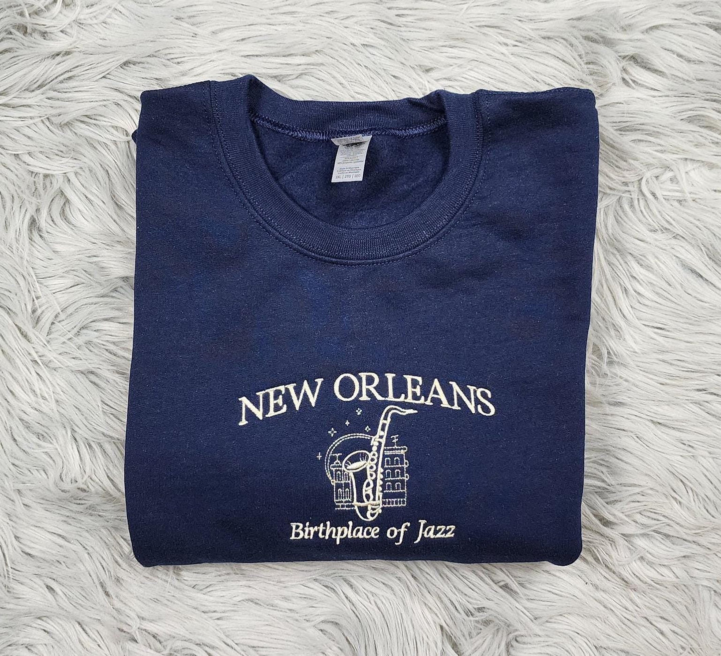 New Orleans Embroidered Crewneck - City of Jazz Shirt - Embroidered Gifts - T-Shirt - Sweatshirt - Hoodie