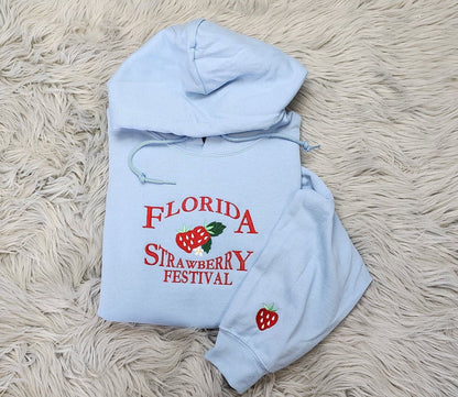 Florida Strawberry Festival Embroidered Crewneck - Florida Crewneck - Strawberry Embroidery - Sweatshirt  - T-Shirt - Hoodie