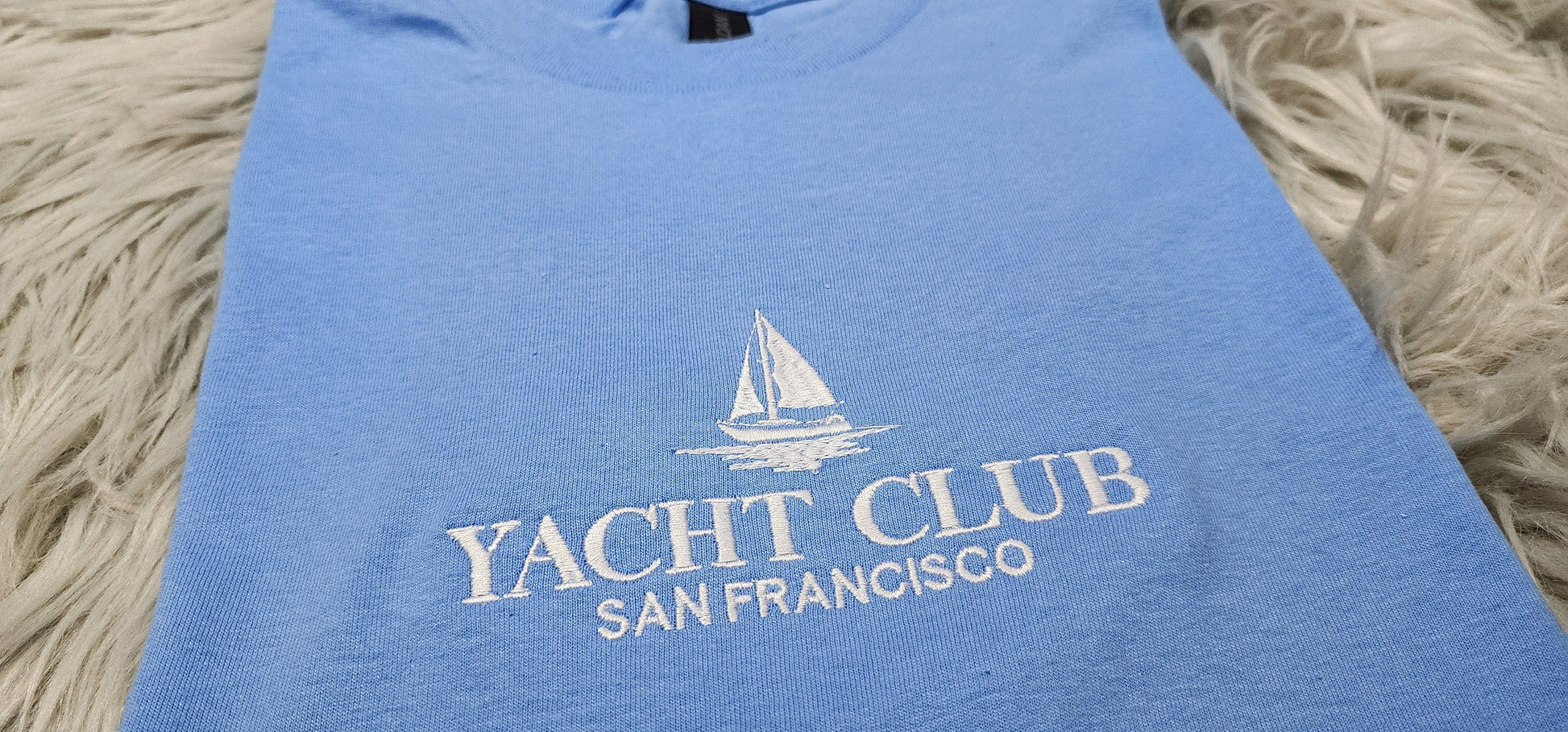 Yacht Club San Francisco Embroidered Crewneck  - San Francisco California Embroidered Crewneck - T-Shirt - Sweatshirt - Hoodie