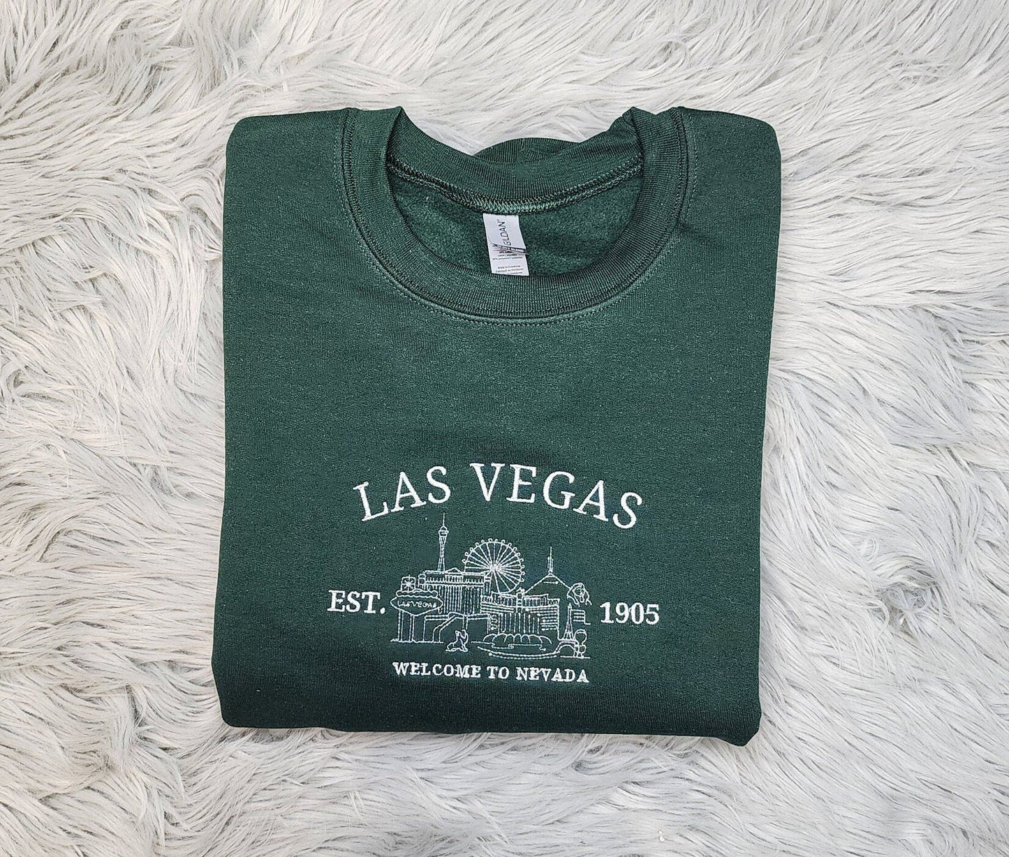Embroidered Las Vegas Sweatshirt,  Nevada Las Vegas Unisex Sweatshirt great for men and women Sweatshirt or Hooded Sweatshirt