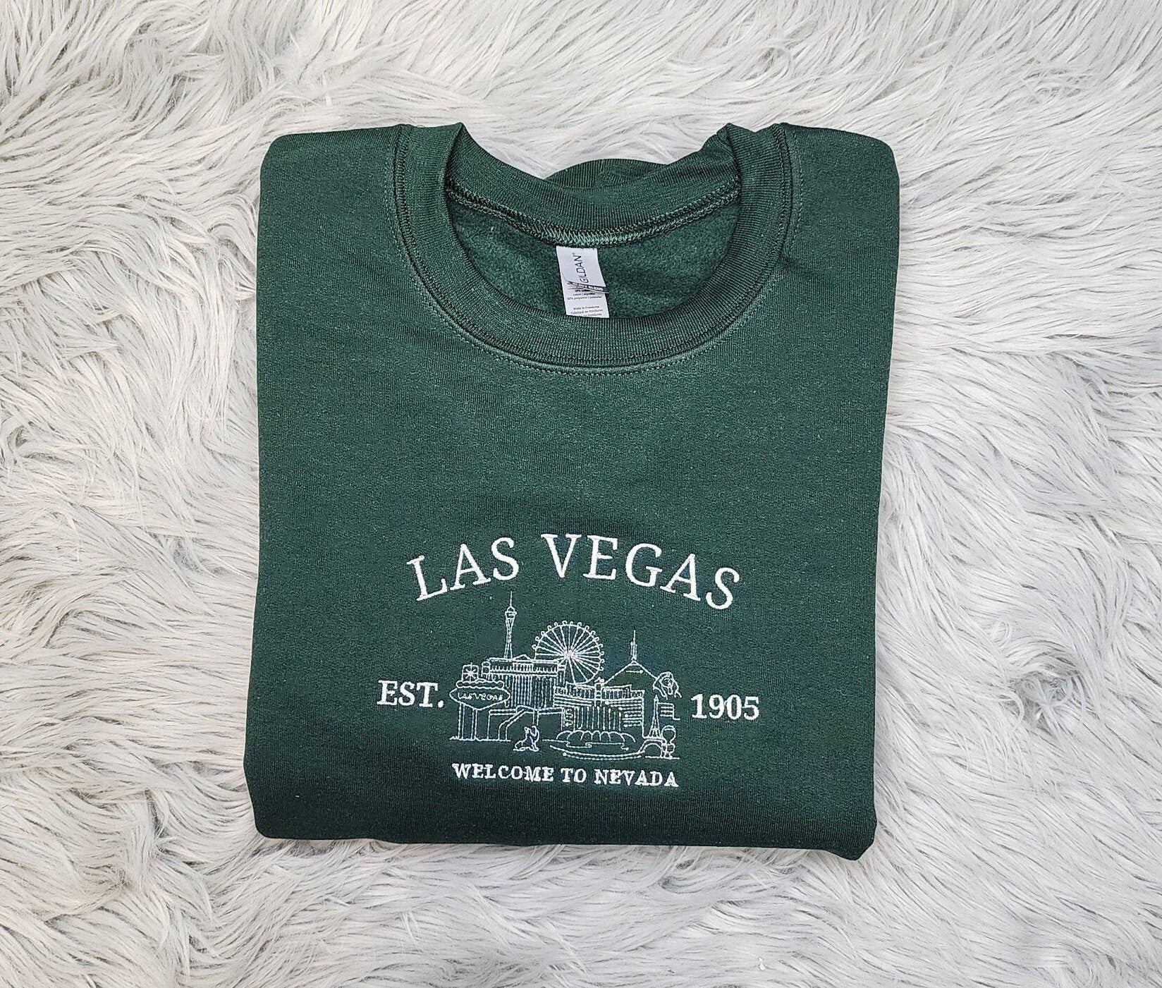 Embroidered Las Vegas Sweatshirt,  Nevada Las Vegas Unisex Sweatshirt great for men and women Sweatshirt or Hooded Sweatshirt