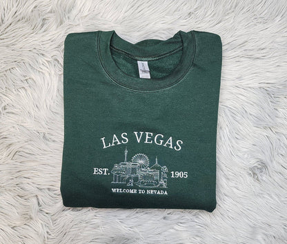 Embroidered Las Vegas Sweatshirt,  Nevada Las Vegas Unisex Sweatshirt great for men and women Sweatshirt or Hooded Sweatshirt