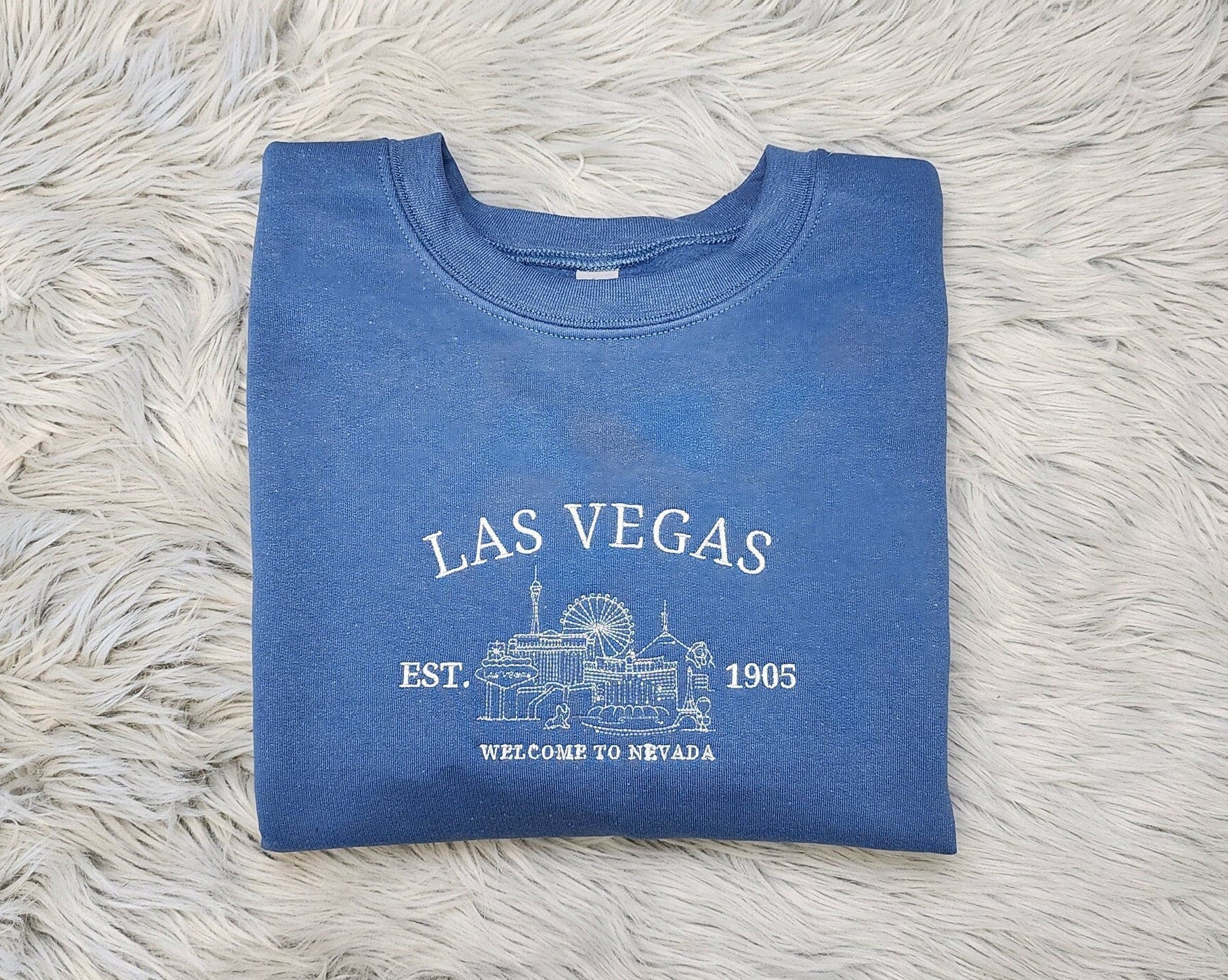 Embroidered Las Vegas Sweatshirt,  Nevada Las Vegas Unisex Sweatshirt great for men and women Sweatshirt or Hooded Sweatshirt