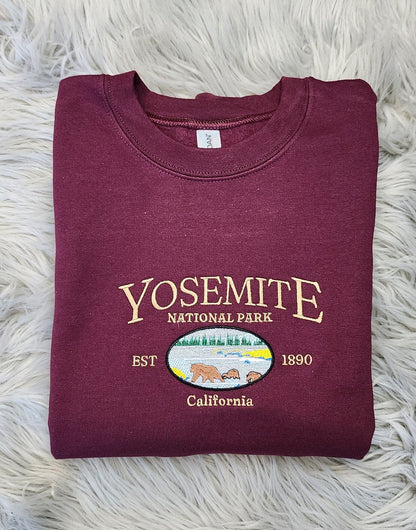Embroidered Yosemite National Park Unisex Sweatshirt, California Yosemite , USA National Parks Embroidery, Sweatshirt