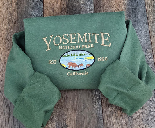 Embroidered Yosemite National Park Unisex Sweatshirt, California Yosemite , USA National Parks Embroidery, Sweatshirt