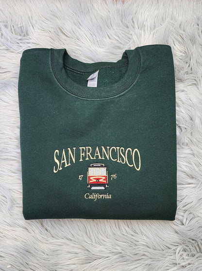Embroidered San Francisco Sweatshirt - San Francisco California Unisex Shirt great for men and women Sweatshirt or Hooded Sweatshirt