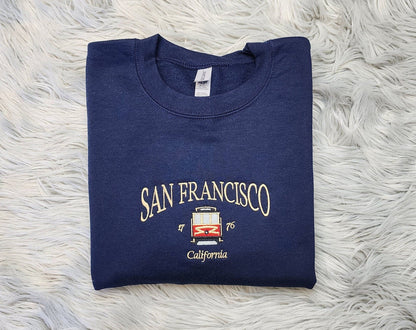 Embroidered San Francisco Sweatshirt - San Francisco California Unisex Shirt great for men and women Sweatshirt or Hooded Sweatshirt