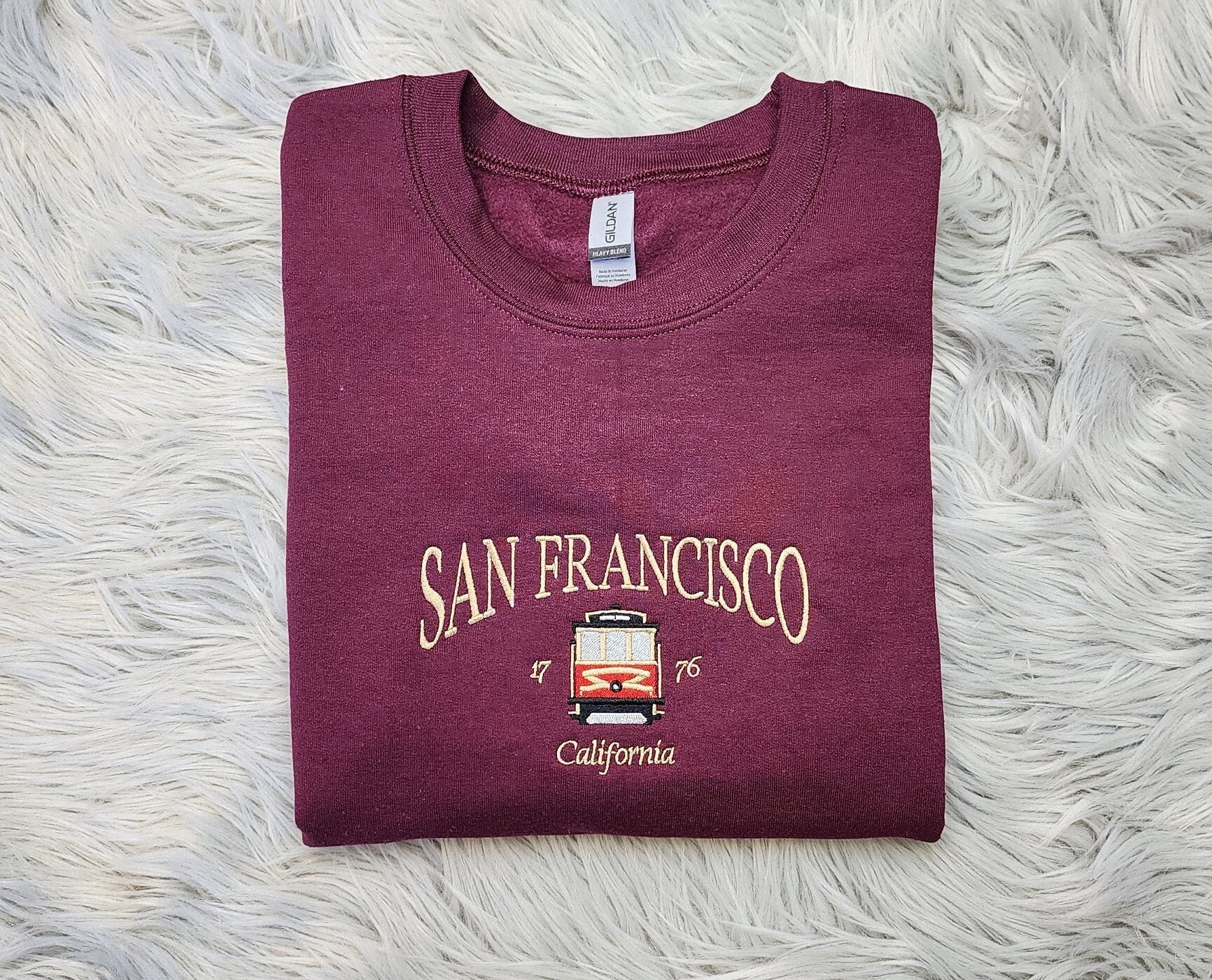 Embroidered San Francisco Sweatshirt - San Francisco California Unisex Shirt great for men and women Sweatshirt or Hooded Sweatshirt