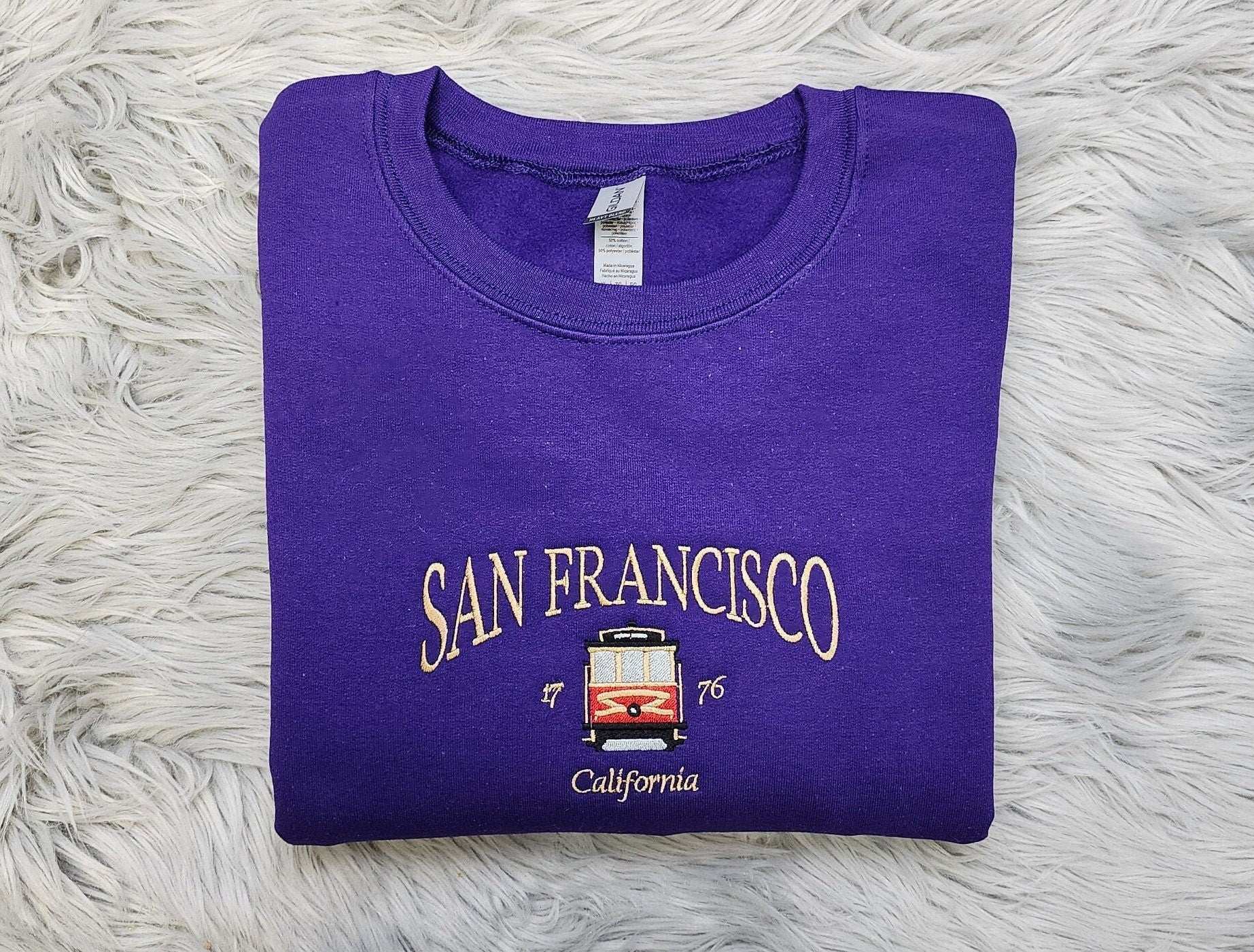 Embroidered San Francisco Sweatshirt - San Francisco California Unisex Shirt great for men and women Sweatshirt or Hooded Sweatshirt