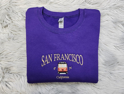 Embroidered San Francisco Sweatshirt - San Francisco California Unisex Shirt great for men and women Sweatshirt or Hooded Sweatshirt