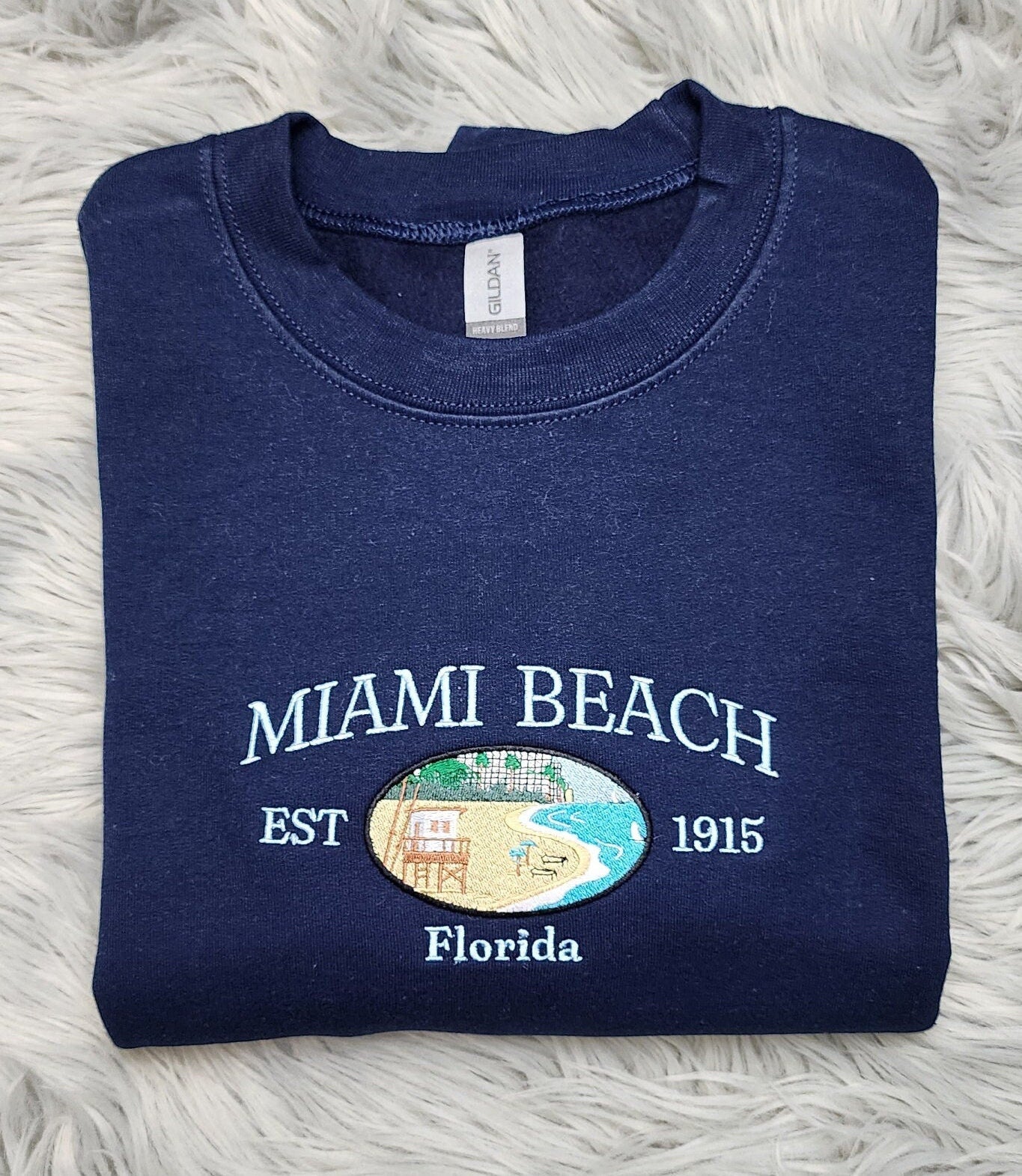 Embroidered Florida Miami Beach Sweatshirt - Miami Beach Unisex Sweatshirt great for men and women Sweatshirt or Hooded Sweatshirt