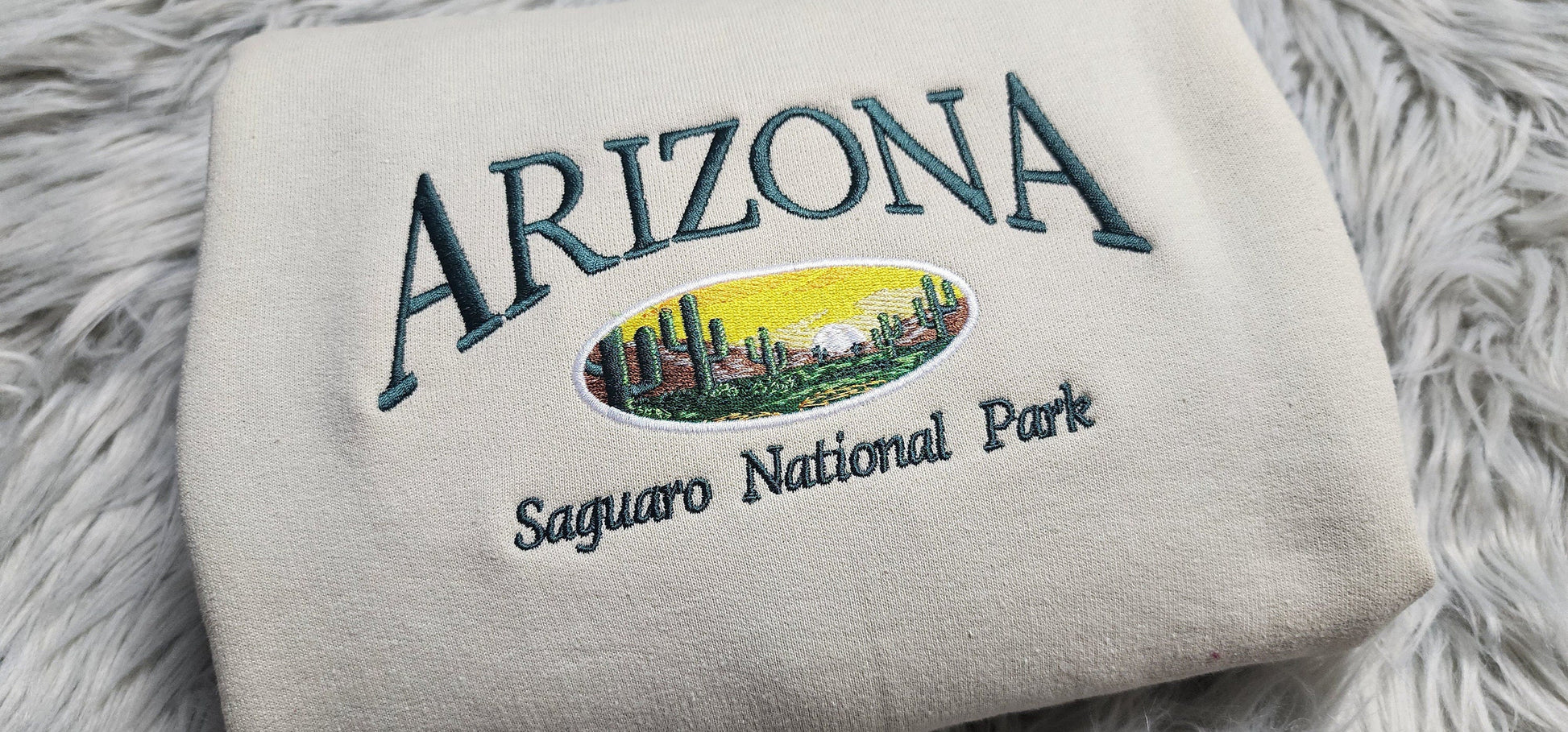Arizona Embroidered Crewneck - Saguaro National Park Embroidered Crewneck - Embroidered Gifts - T-Shirt - Sweatshirt - Hoodie