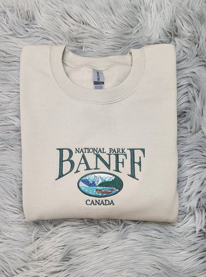 Embroidered Banff National Park Canada Unisex Sweatshirt - Canada Parks - National Parks Embroidery - Sweatshirt and Hooded Sweatshirt