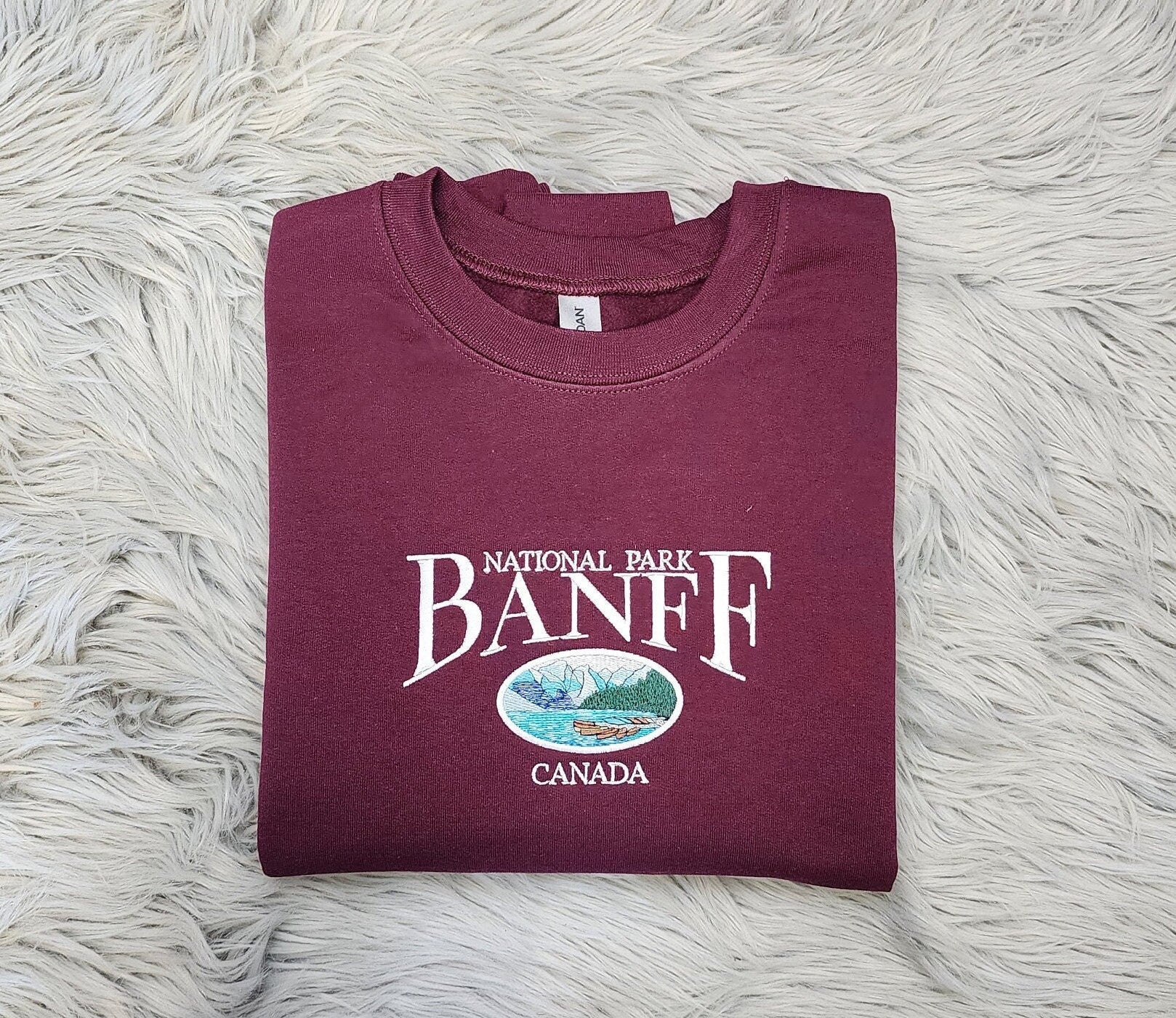 Embroidered Banff National Park Canada Unisex Sweatshirt - Canada Parks - National Parks Embroidery - Sweatshirt and Hooded Sweatshirt