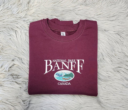 Embroidered Banff National Park Canada Unisex Sweatshirt - Canada Parks - National Parks Embroidery - Sweatshirt and Hooded Sweatshirt