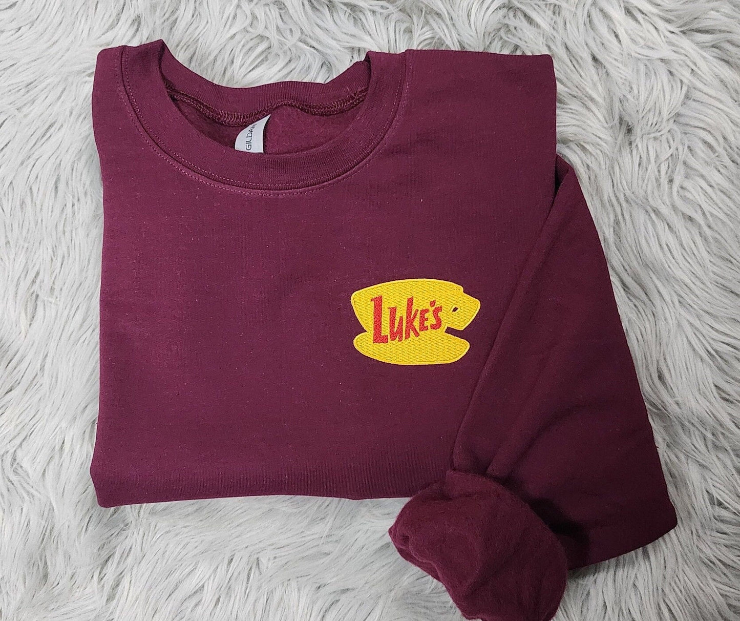 Luke's Diner Embroidered Crewneck - Stars Hollow Crewneck - Embroidered Gifts - T-Shirt - Sweatshirt - Hoodie