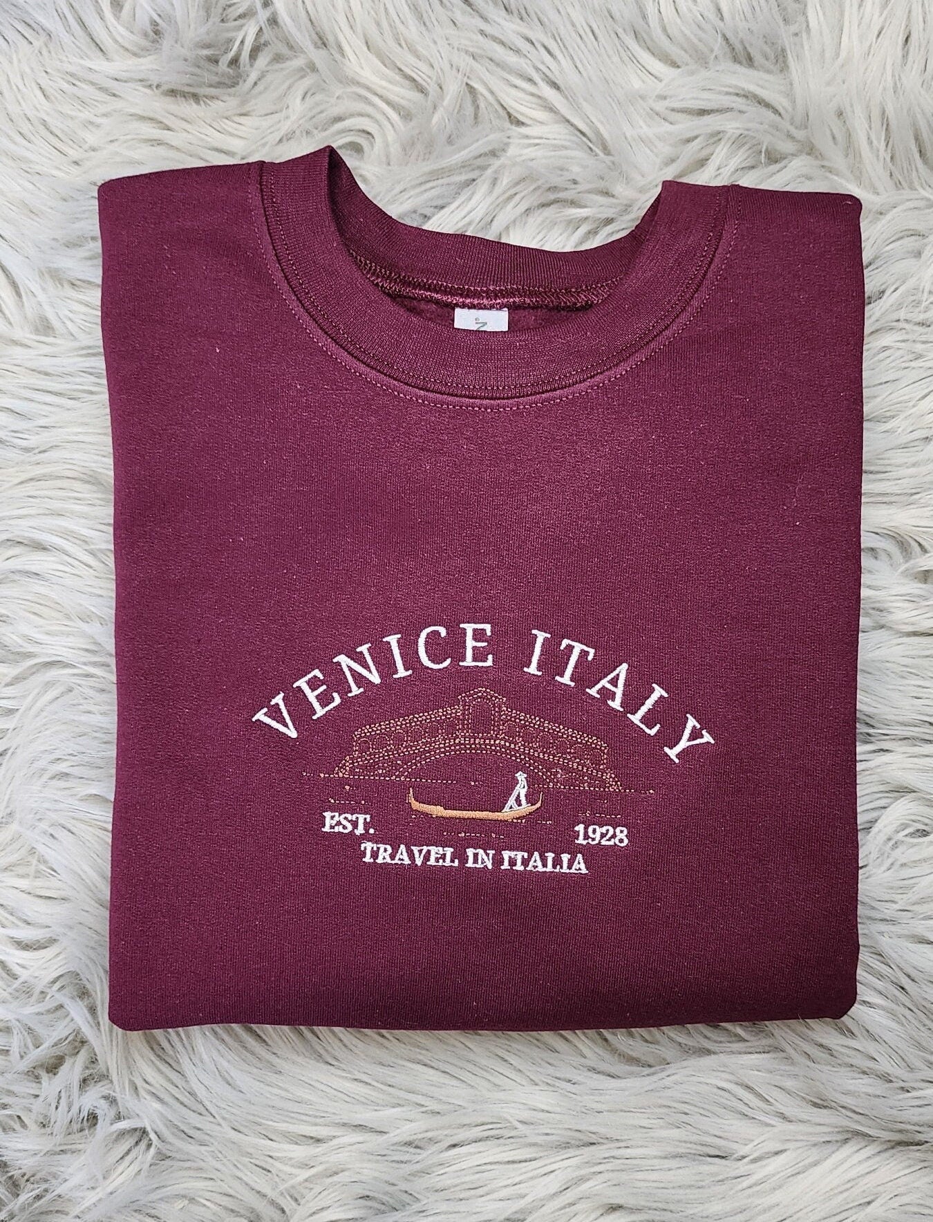 Embroidered Venice Italy Sweatshirt - Travel In Italy Unisex Sweatshirt great for men and women Sweatshirt or Hooded Sweatshirt