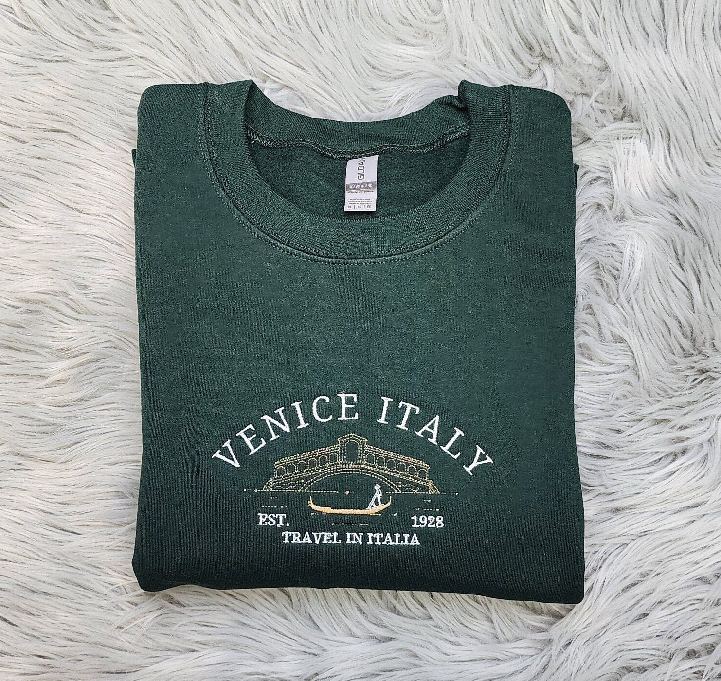 Embroidered Venice Italy Sweatshirt - Travel In Italy Unisex Sweatshirt great for men and women Sweatshirt or Hooded Sweatshirt