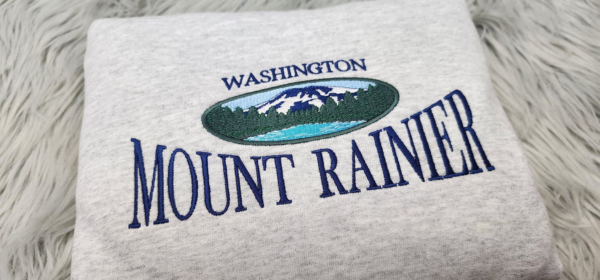 Mount Rainier Embroidered Crewneck - Mount Rainier Washington Crewneck - Embroidered Gifts - T-Shirt - Sweatshirt - Hoodie