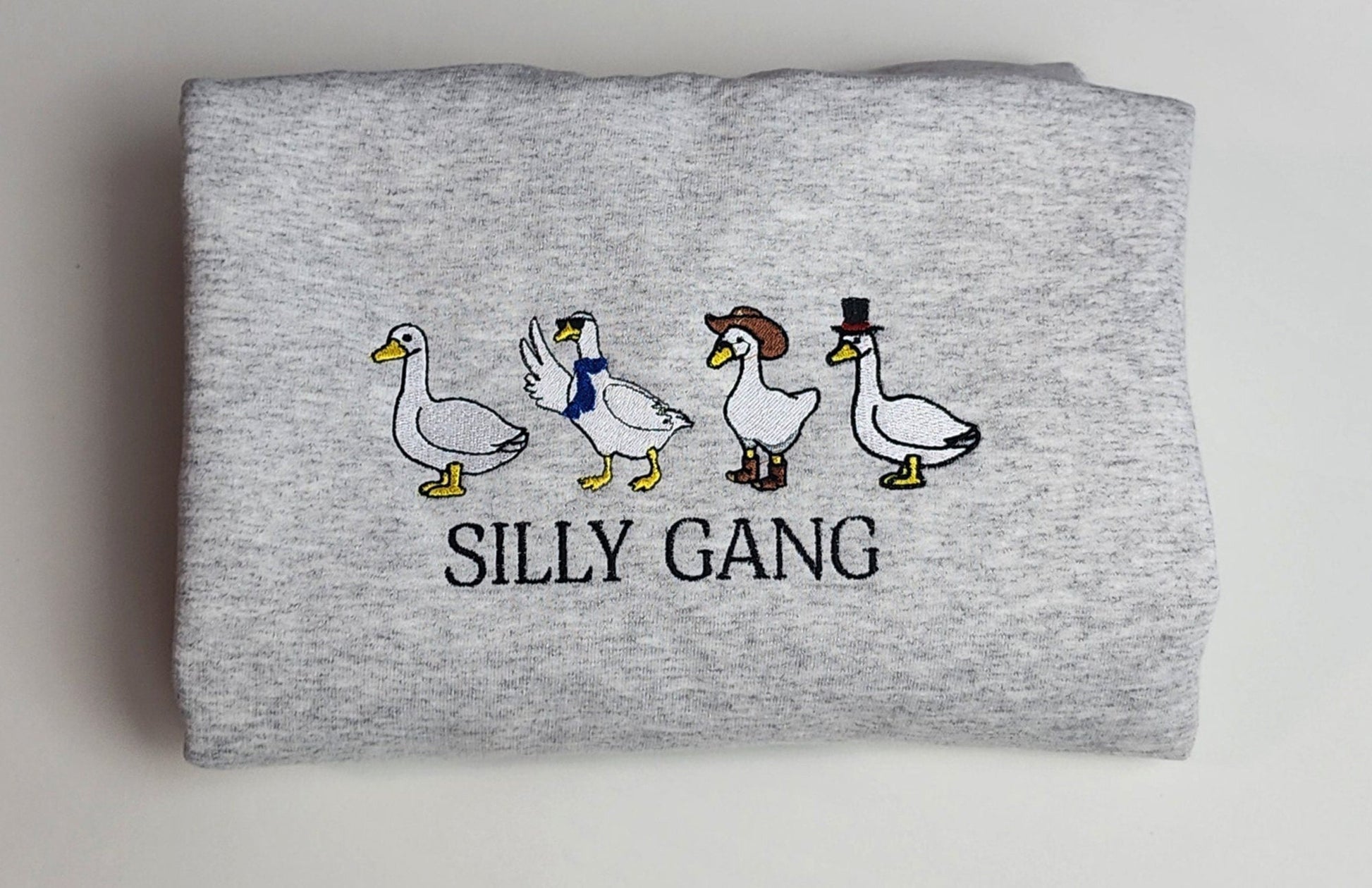 Silly Gang Embroidered Sweatshirt - Silly Goose Sweatshirt - Silly Goose on The Loose -  Embroidered Gift