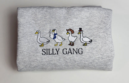 Silly Gang Embroidered Sweatshirt - Silly Goose Sweatshirt - Silly Goose on The Loose -  Embroidered Gift