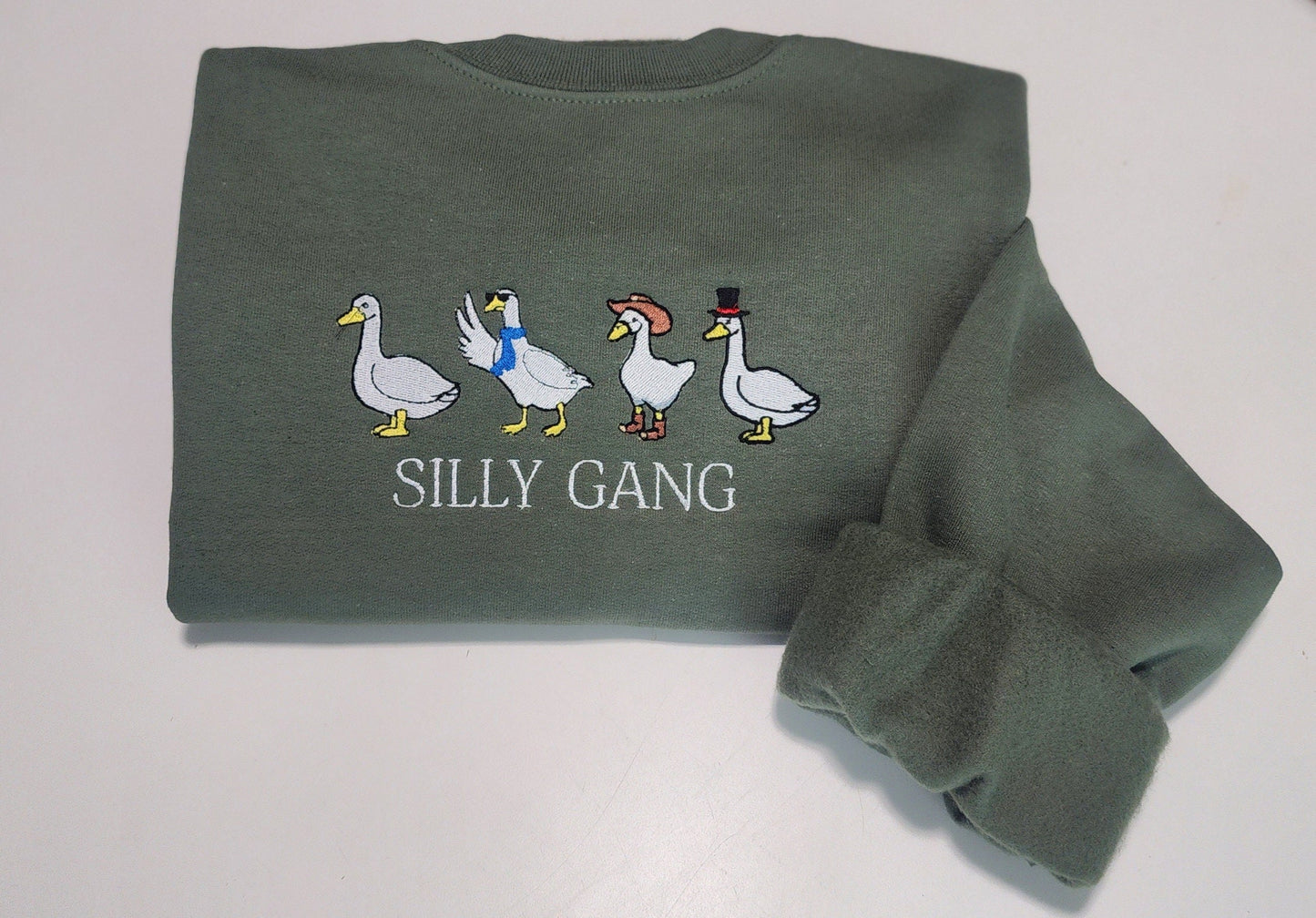 Silly Gang Embroidered Sweatshirt - Silly Goose Sweatshirt - Silly Goose on The Loose -  Embroidered Gift