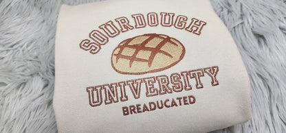 Sourdough University Embroidered Crewneck - Breaducated Embroidered Crewneck - Gift for bread baker -