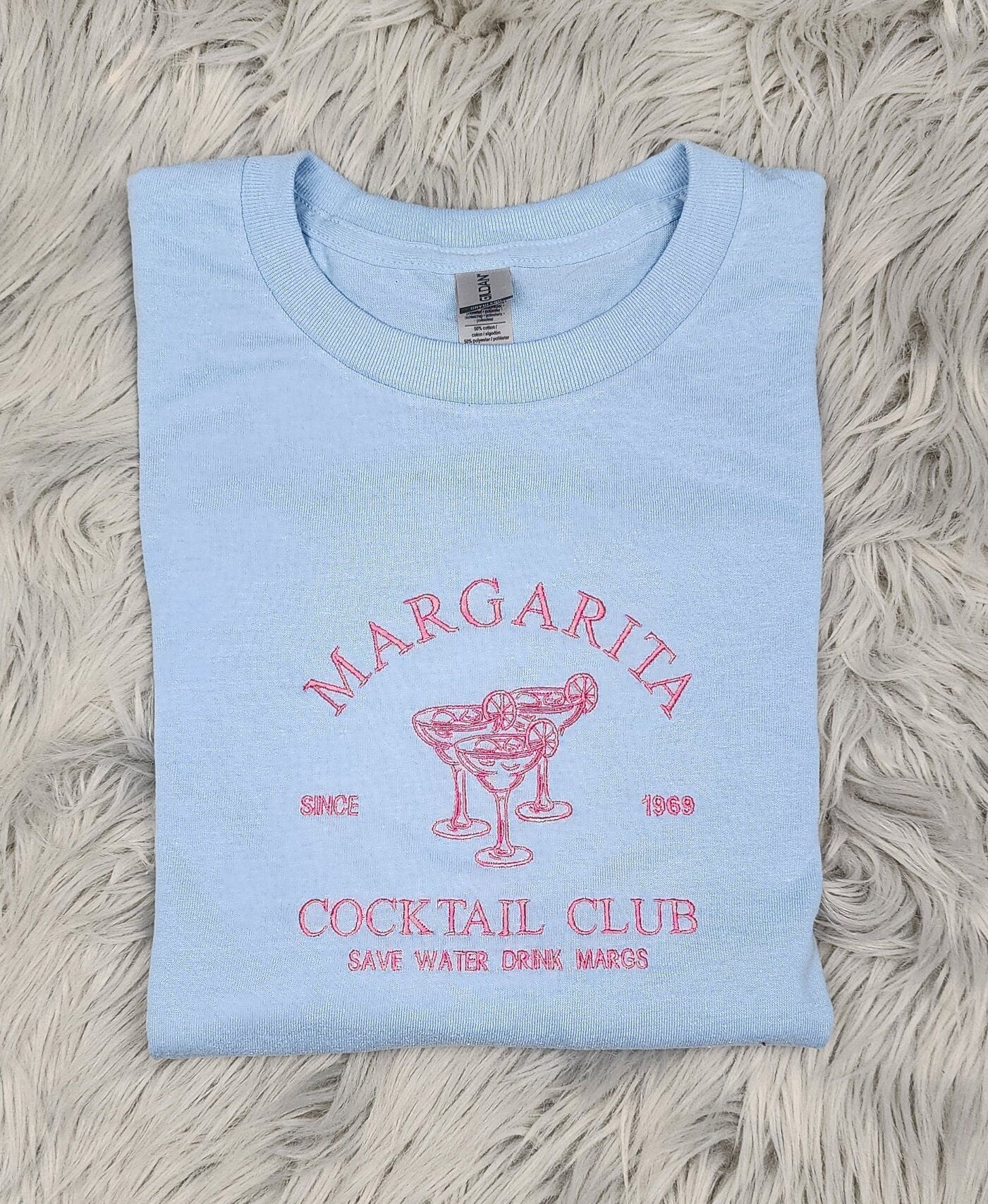 Embroidered Margarita Cocktail Club Crewneck - Save Water Drink Margaritas Shirt - Margarita Embroidery - T-Shirt - Sweatshirt - Hoodie