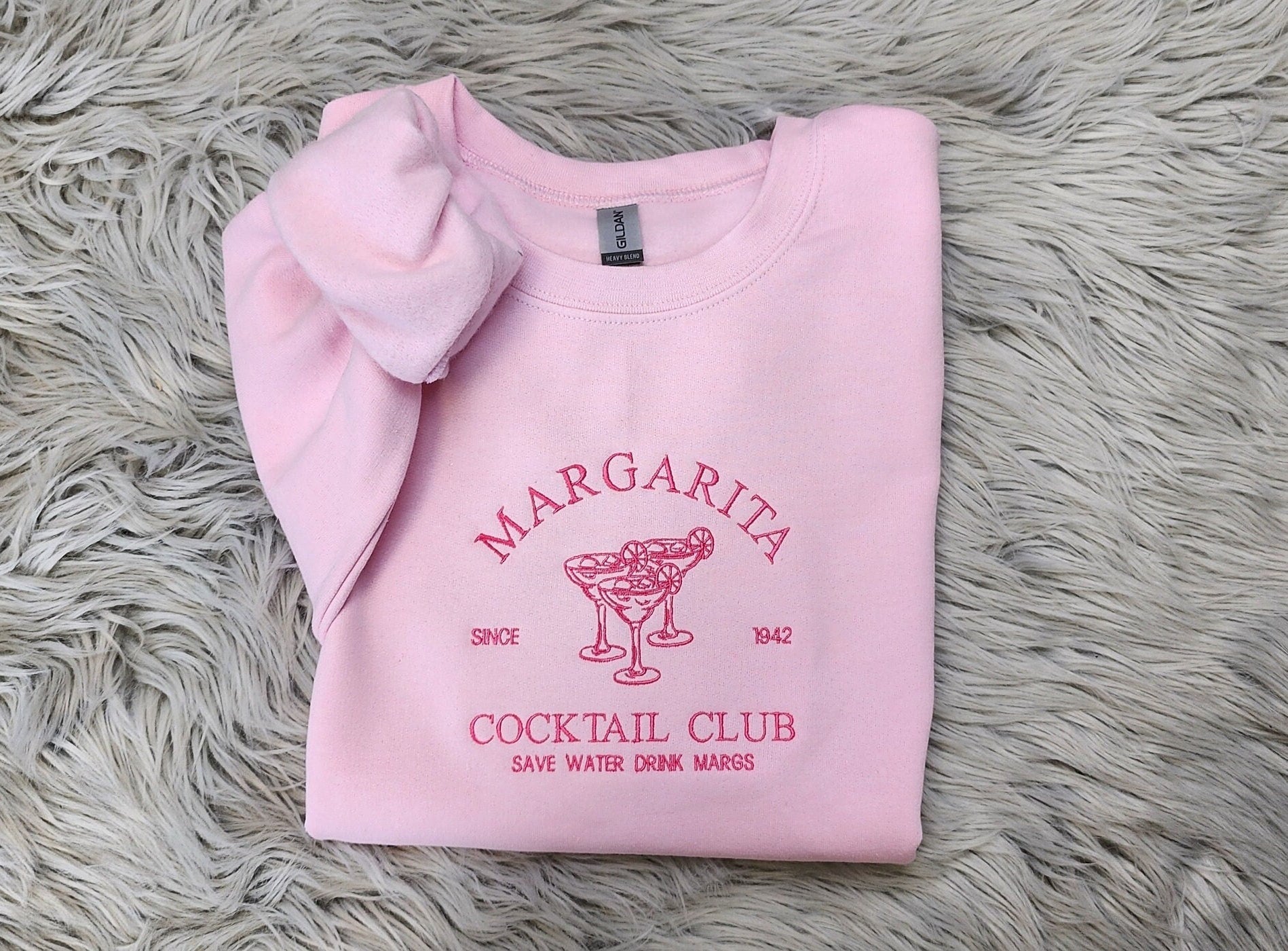 Embroidered Margarita Cocktail Club Crewneck - Save Water Drink Margaritas Shirt - Margarita Embroidery - T-Shirt - Sweatshirt - Hoodie