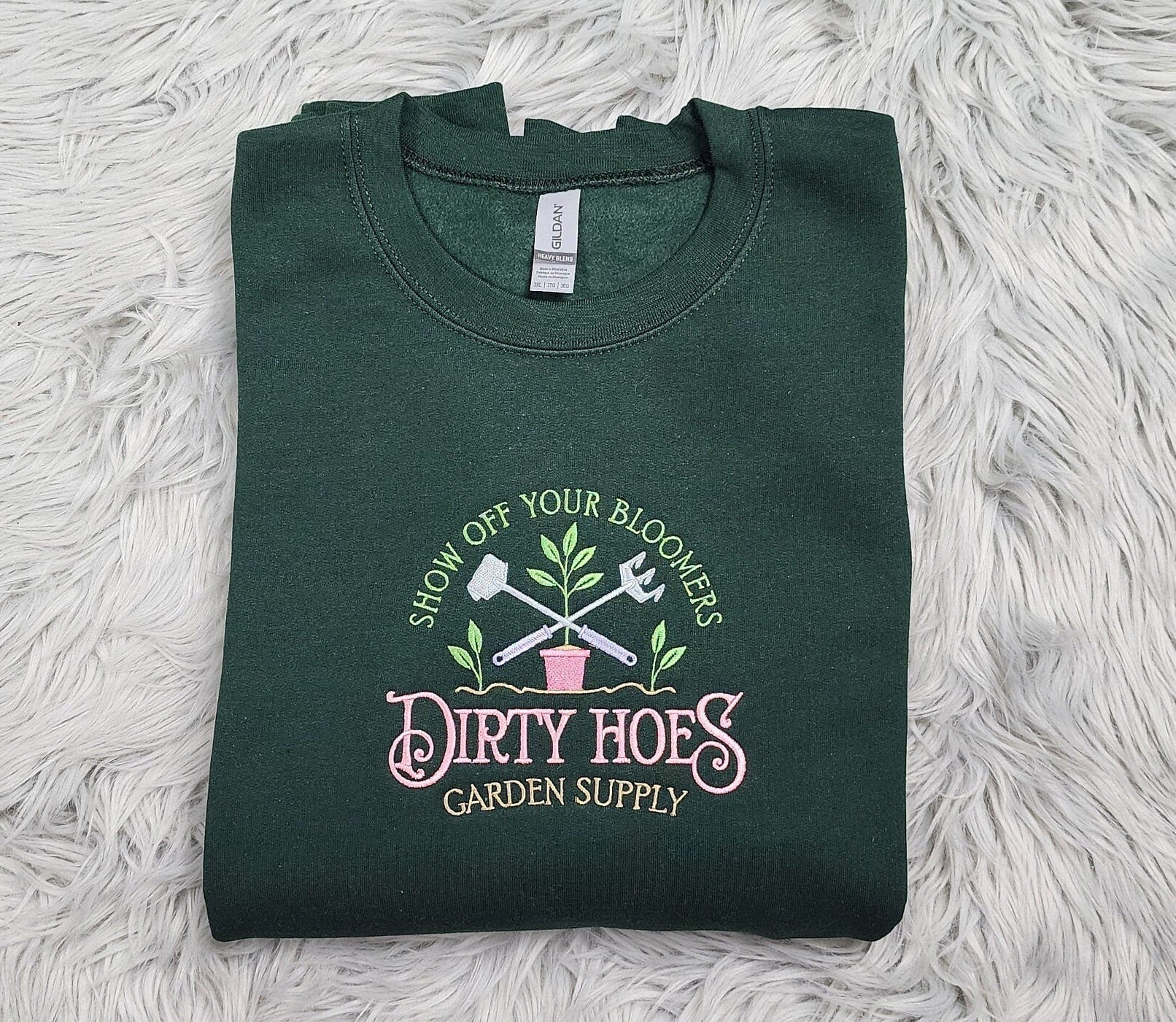 Dirty Hoes Garden Supply Embroidered Crewneck - Garden and Plants Crew - Gardener's Shirt - Gift For Plant Lover