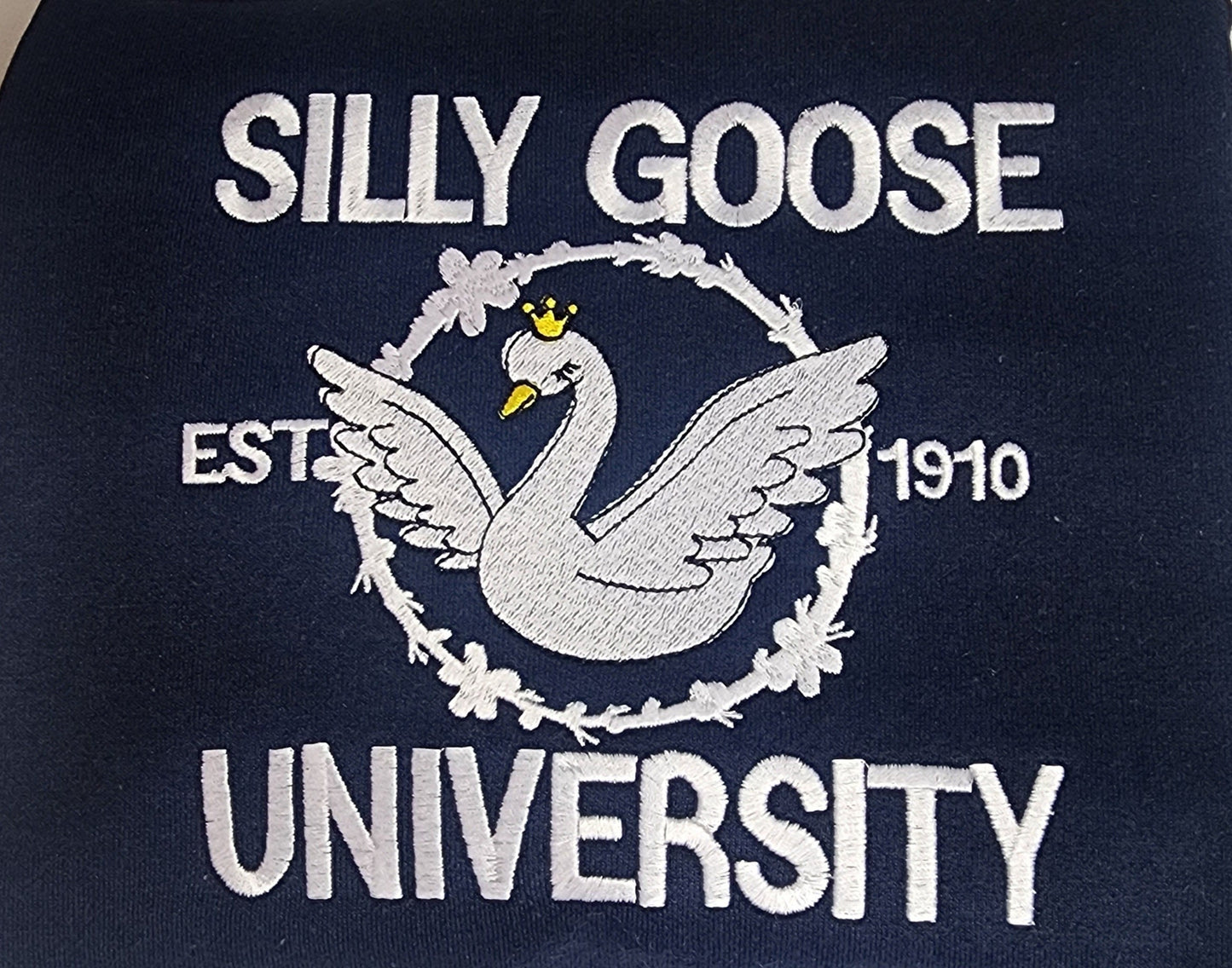 Silly Goose University Embroidered Sweatshirt, Silly Goose Women's Sweatshirt, Embroidered Gifts, Cute Silly Goose for Women